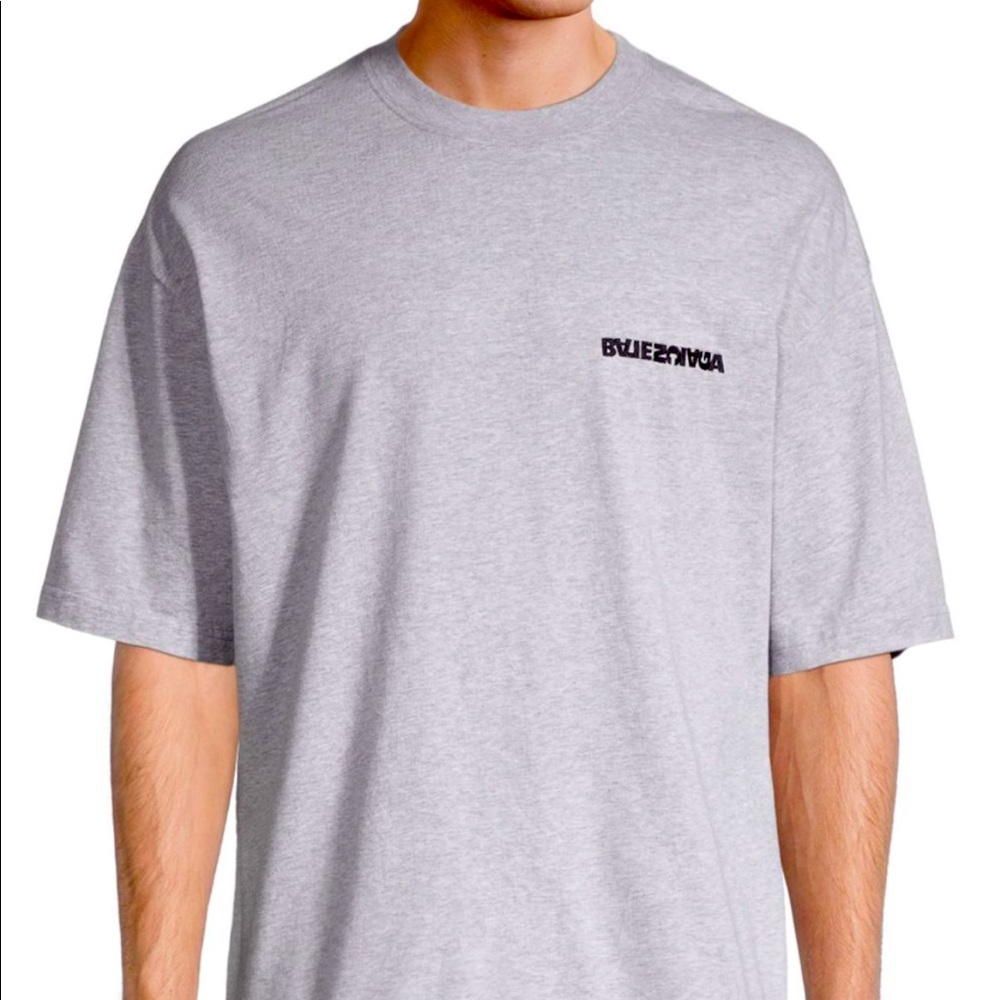 NOT FOR SALE ❌❌❌ Balenciaga Mens Logo Crewneck Oversized Fit T-Shirt  in Grey